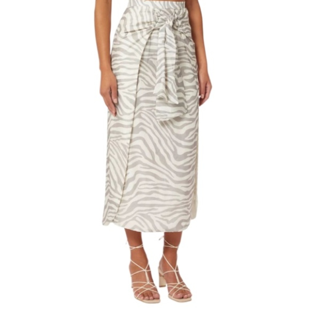 KEEPSAKE the Label | The Profound Zebra Print Wrap Midi Skirt Size XS (0-2)